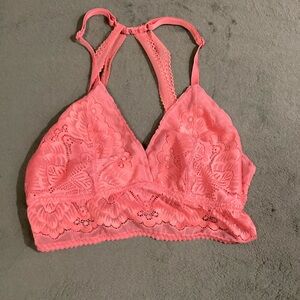 Lace Bralette in Coral Pink